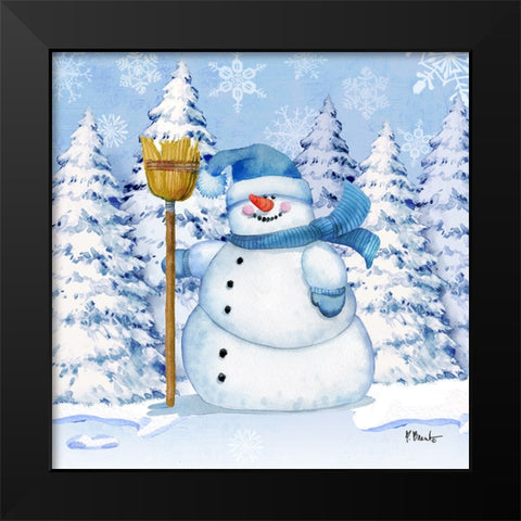 Icy Snowman V Black Modern Wood Framed Art Print by Brent, Paul