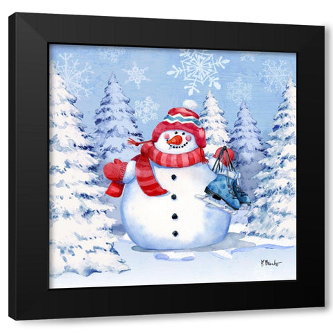 Icy Snowman VI Black Modern Wood Framed Art Print by Brent, Paul