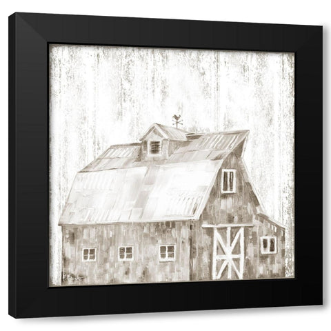 White Wood Barn I Black Modern Wood Framed Art Print with Double Matting by Brent, Paul