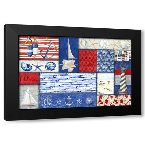 Nautical Fragments Horizontal Black Modern Wood Framed Art Print by Brent, Paul