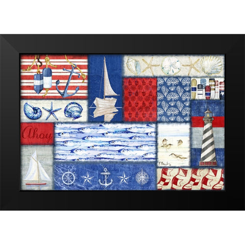 Nautical Fragments Horizontal Black Modern Wood Framed Art Print by Brent, Paul