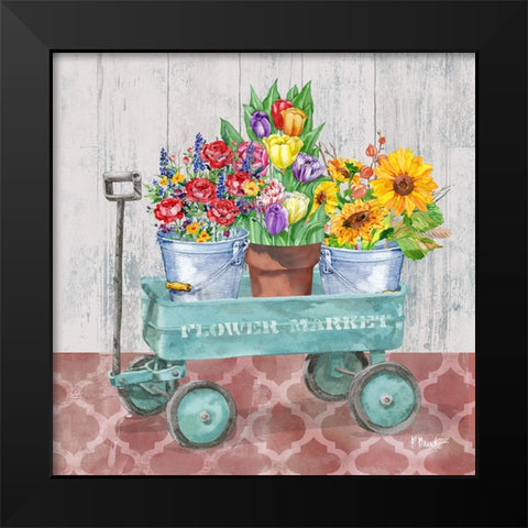 Flower Cart II Black Modern Wood Framed Art Print by Brent, Paul