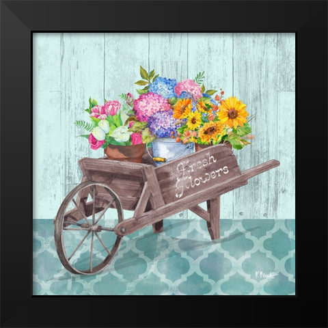 Flower Cart IV Black Modern Wood Framed Art Print by Brent, Paul