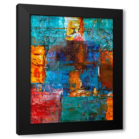 Abstract 49 Black Modern Wood Framed Art Print with Double Matting by Lee, Rachel