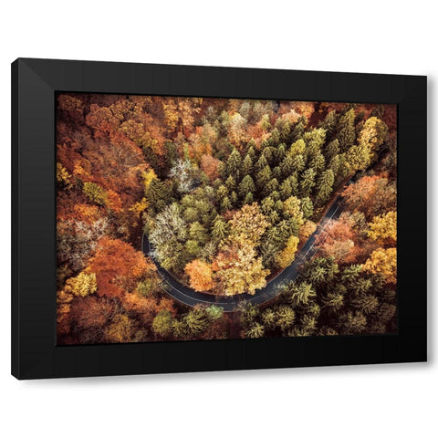 Aerial 15 Black Modern Wood Framed Art Print with Double Matting by Lee, Rachel