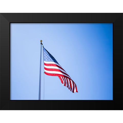 American Flag Black Modern Wood Framed Art Print by Lee, Rachel