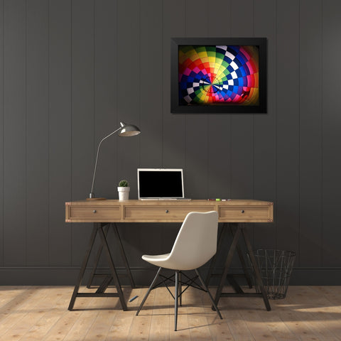 Balloon 1 Black Modern Wood Framed Art Print by Lee, Rachel