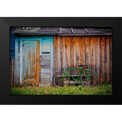 Barn And Bike Black Modern Wood Framed Art Print by Lee, Rachel