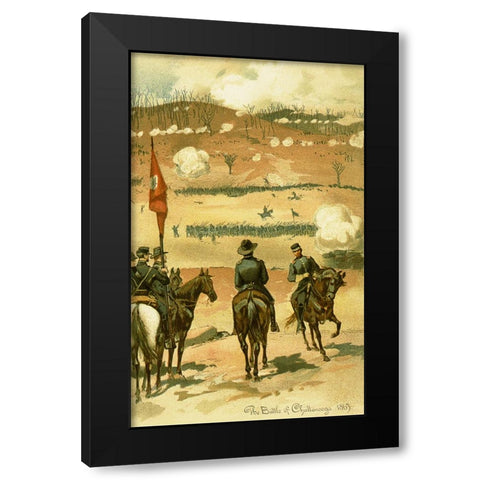 Battle of Chattanooga Drawing 1 Black Modern Wood Framed Art Print with Double Matting by Lee, Rachel
