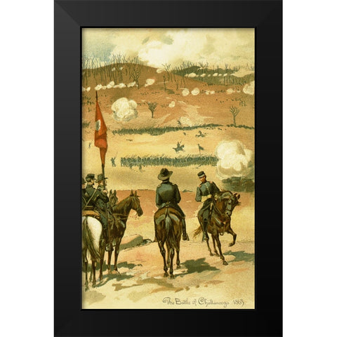 Battle of Chattanooga Drawing 1 Black Modern Wood Framed Art Print by Lee, Rachel