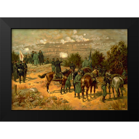 Battle of Chattanooga Drawing 2 Black Modern Wood Framed Art Print by Lee, Rachel