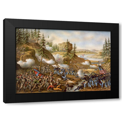 Battle of Chattanooga Drawing 3 Black Modern Wood Framed Art Print with Double Matting by Lee, Rachel