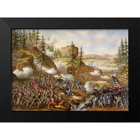 Battle of Chattanooga Drawing 3 Black Modern Wood Framed Art Print by Lee, Rachel