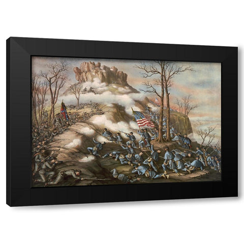 Battle of Chattanooga Drawing 4 Black Modern Wood Framed Art Print by Lee, Rachel