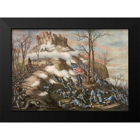 Battle of Chattanooga Drawing 4 Black Modern Wood Framed Art Print by Lee, Rachel