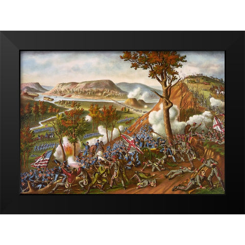 Battle of Chattanooga Drawing 5 Black Modern Wood Framed Art Print by Lee, Rachel