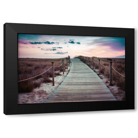 Beach 1 Black Modern Wood Framed Art Print with Double Matting by Lee, Rachel