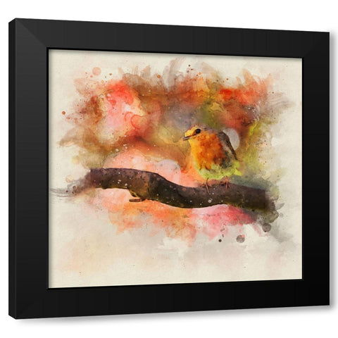 Bird 18 Watercolor Black Modern Wood Framed Art Print by Lee, Rachel