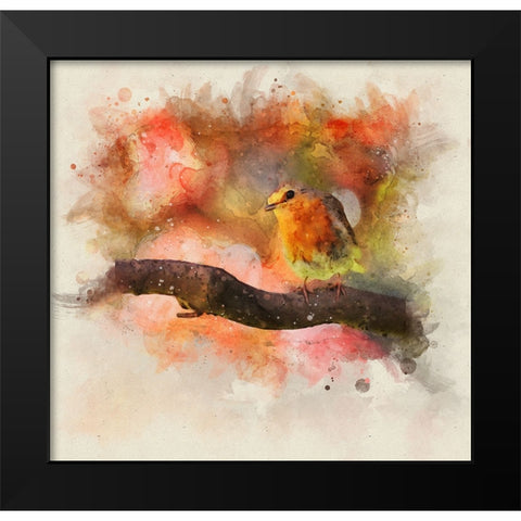 Bird 18 Watercolor Black Modern Wood Framed Art Print by Lee, Rachel