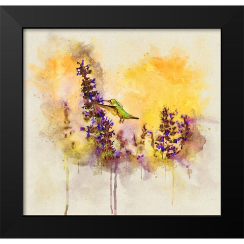 Bird 50 Watercolor Black Modern Wood Framed Art Print by Lee, Rachel