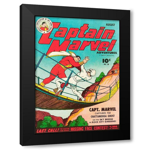 Captain Marvel Chattanooga Black Modern Wood Framed Art Print by Lee, Rachel