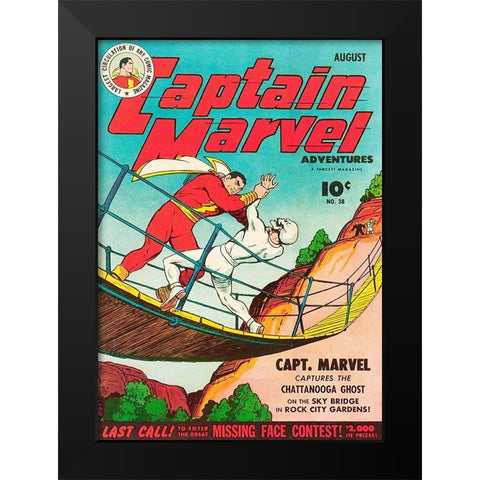 Captain Marvel Chattanooga Black Modern Wood Framed Art Print by Lee, Rachel