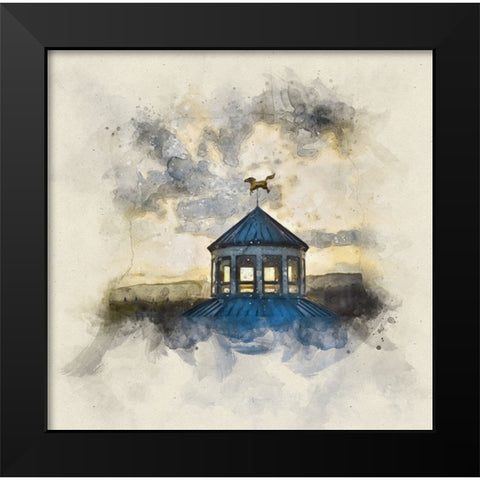 Carousel Last Light Watercolor Black Modern Wood Framed Art Print by Lee, Rachel