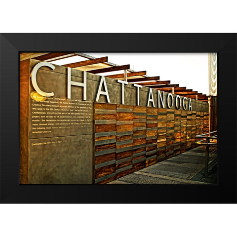 Chatt Pier Sign Black Modern Wood Framed Art Print by Lee, Rachel