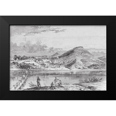 Chattanooga from North Bank of River 1894 Black Modern Wood Framed Art Print by Lee, Rachel