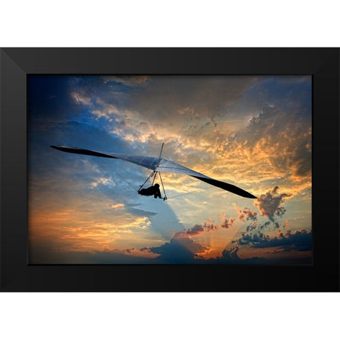 Chattanooga Hang Gliding Black Modern Wood Framed Art Print by Lee, Rachel