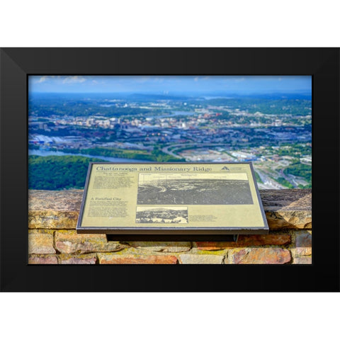 Chattanooga Missionary Ridge Plaque Black Modern Wood Framed Art Print by Lee, Rachel