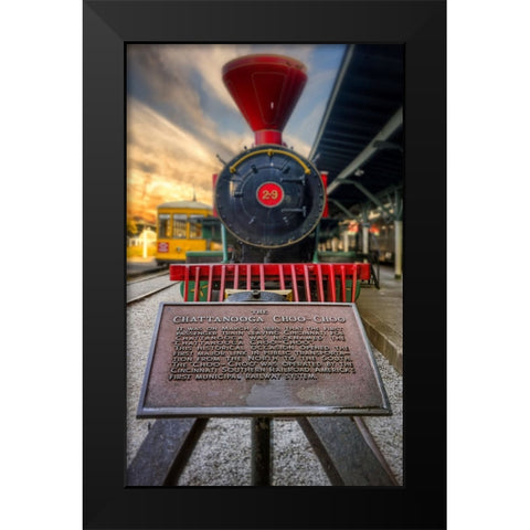 Choo Choo And Plaque Black Modern Wood Framed Art Print by Lee, Rachel