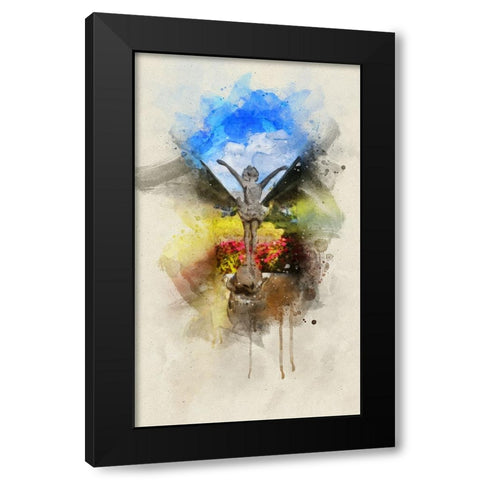 Choo Choo Pixie Watercolor Black Modern Wood Framed Art Print with Double Matting by Lee, Rachel