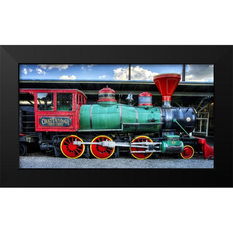 Choo Choo Train Black Modern Wood Framed Art Print by Lee, Rachel