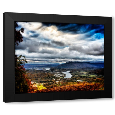 Fall View to Lookout Glow Black Modern Wood Framed Art Print with Double Matting by Lee, Rachel