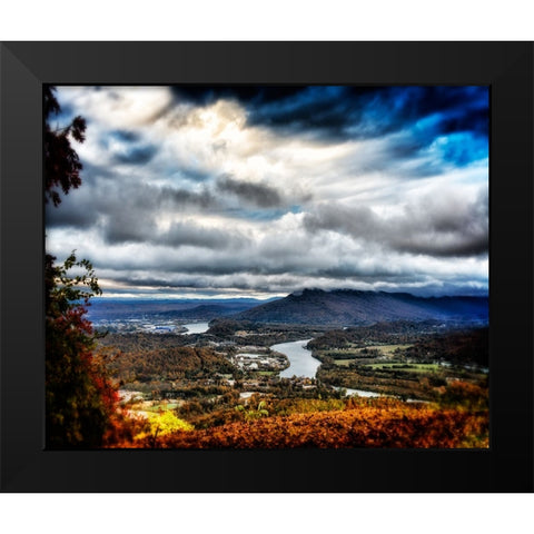 Fall View to Lookout Glow Black Modern Wood Framed Art Print by Lee, Rachel