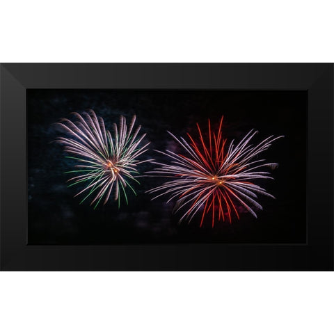Fireworks 1 Black Modern Wood Framed Art Print by Lee, Rachel
