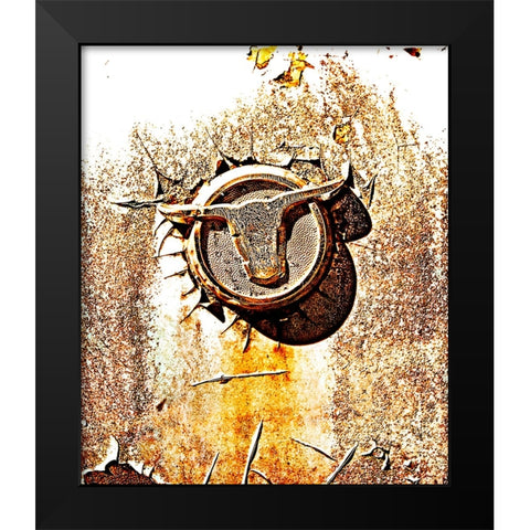 Longhorn Black Modern Wood Framed Art Print by Lee, Rachel