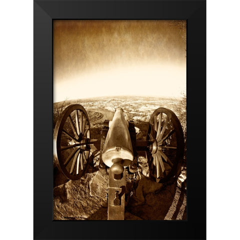 Lookout Cannon 2 Sepia Glow Black Modern Wood Framed Art Print by Lee, Rachel