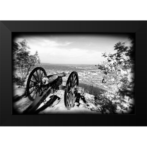 Lookout Cannon BW Holga Black Modern Wood Framed Art Print by Lee, Rachel
