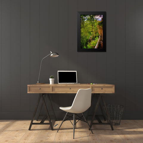 Lookout Trail Stairs Black Modern Wood Framed Art Print by Lee, Rachel