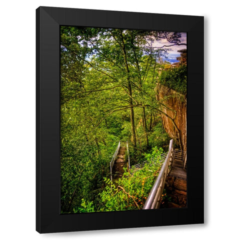 Lookout Trail Stairs Black Modern Wood Framed Art Print with Double Matting by Lee, Rachel