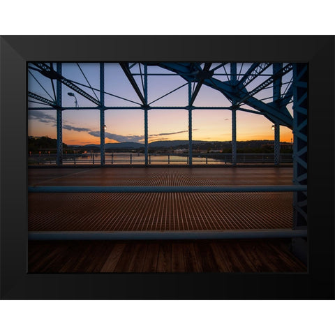 Market Bridge Afternoon 1 Black Modern Wood Framed Art Print by Lee, Rachel