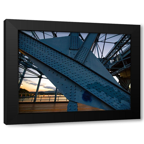 Market Bridge Afternoon 2 Black Modern Wood Framed Art Print with Double Matting by Lee, Rachel