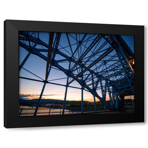 Market Bridge Afternoon 3 Black Modern Wood Framed Art Print with Double Matting by Lee, Rachel