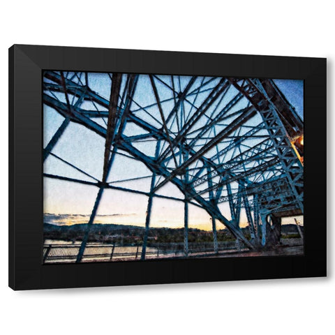 Market Bridge Afternoon 3 Painted Black Modern Wood Framed Art Print with Double Matting by Lee, Rachel