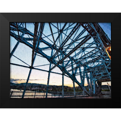 Market Bridge Afternoon 3 Painted Black Modern Wood Framed Art Print by Lee, Rachel