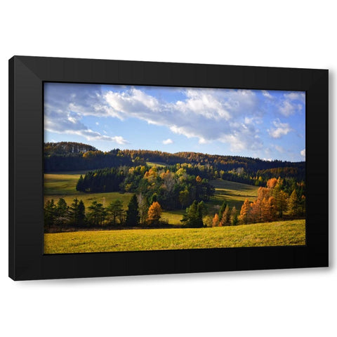 Mountain View 13 Black Modern Wood Framed Art Print with Double Matting by Lee, Rachel