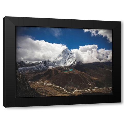 Mountain View 35 Black Modern Wood Framed Art Print with Double Matting by Lee, Rachel