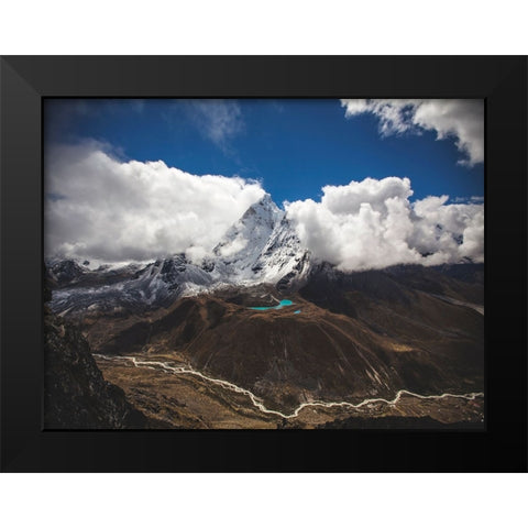 Mountain View 35 Black Modern Wood Framed Art Print by Lee, Rachel